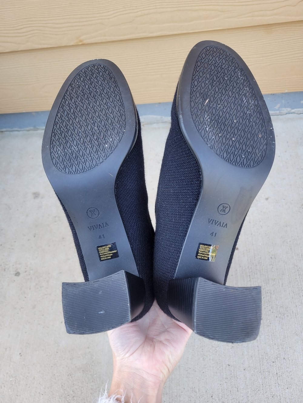 VIVAIA Tessa Round-Toe Water-Repellent Wool Knee High Boots Black Size 41/9.5 - Picture 10 of 12